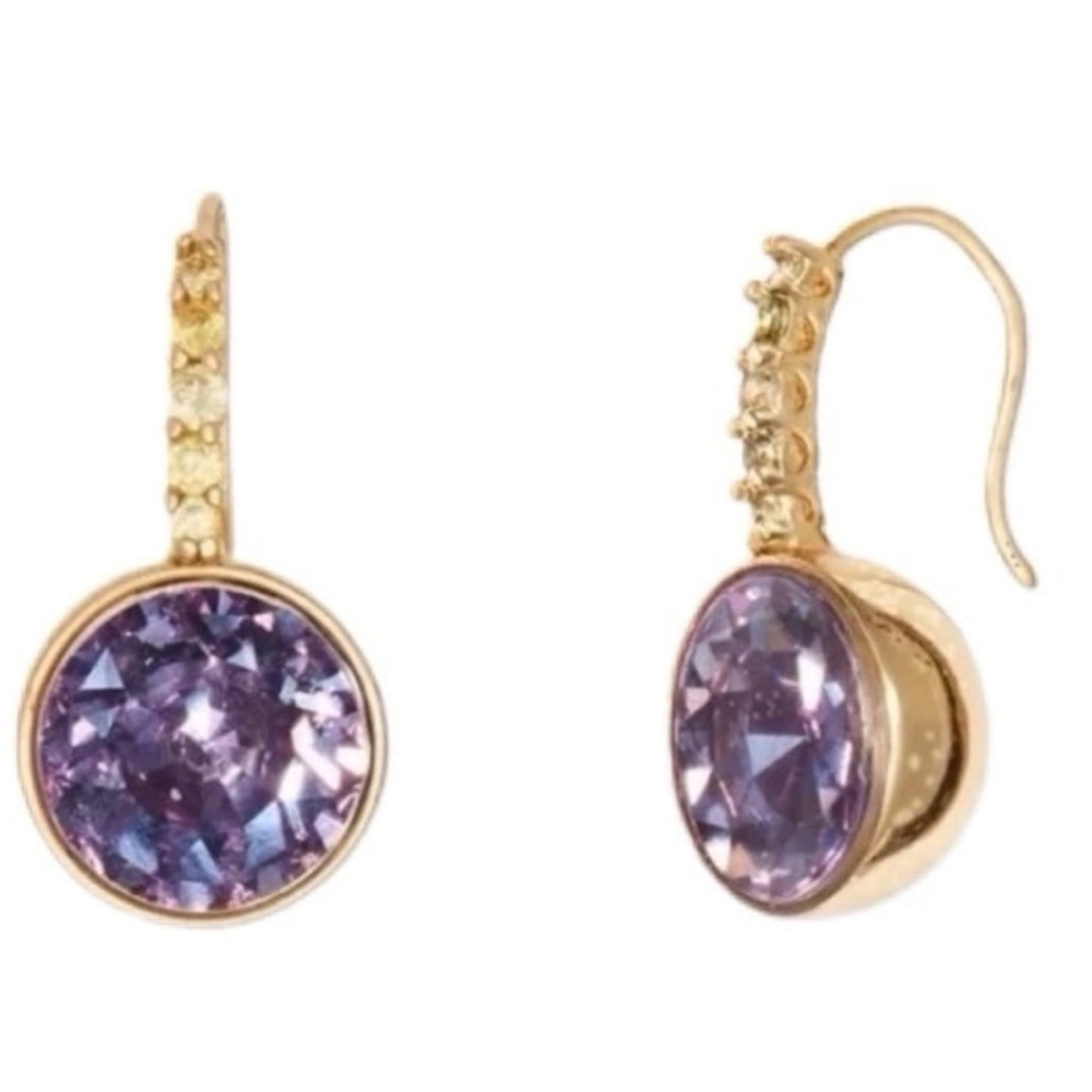 $68 Kate Spade Reflecting Pool Earrings purple clear